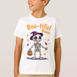 Schattige Halloween skelet met snoep T-shirt kinde