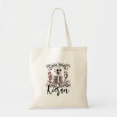 Schattige Halloween-skelet moderne typografie Tote Bag (Voorkant)