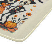 Schattige Halloween Skeleton Paar in Sinaasappel Snijplank (Hoek)