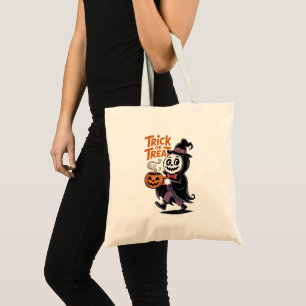 Schattige Halloween Skeleton Witch Tote Bag