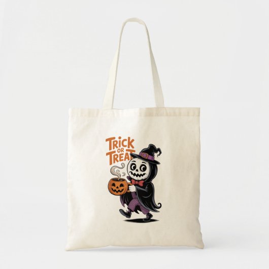 Schattige Halloween Skeleton Witch Tote Bag (Voorkant)