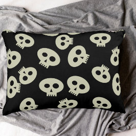 Schattige Halloween Skull Pattern Zwart Decoratief Kussen
