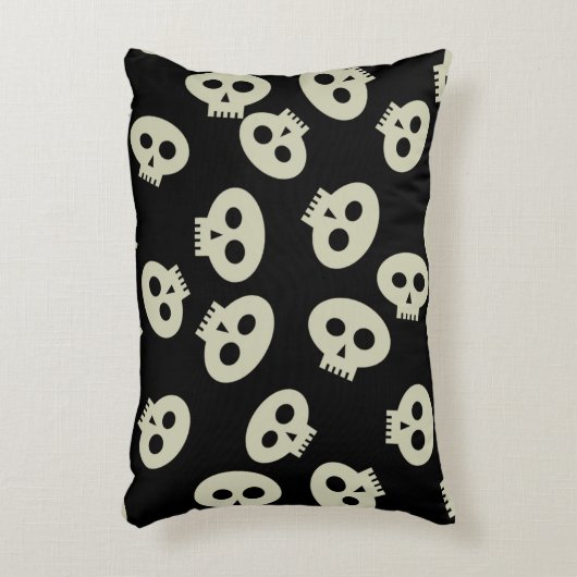 Schattige Halloween Skull Pattern Zwart Decoratief Kussen (Voorkant(Verticaal))