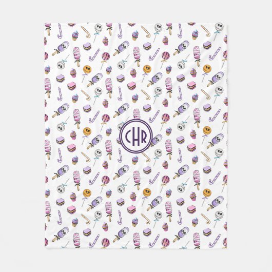 Schattige Halloween Snoep Treats Pattern Fleece Deken (Voorkant)