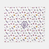 Schattige Halloween Snoep Treats Pattern Fleece Deken (Voorkant (Horizontaal))