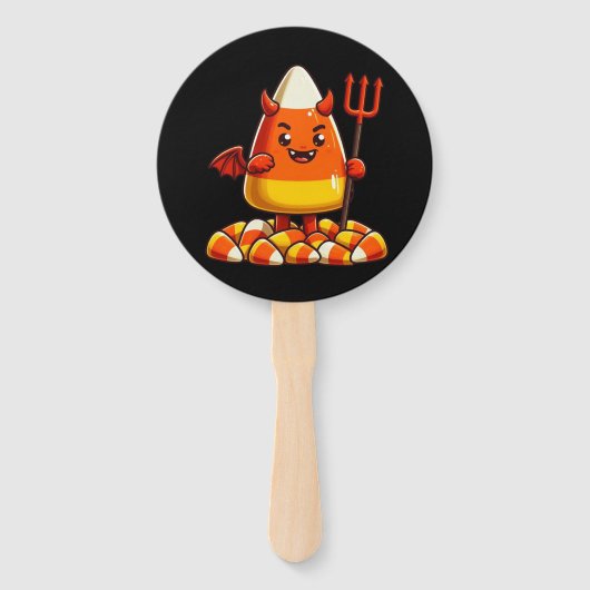 Schattige Halloween snoepmaismonster Handwaaier (Voorkant)