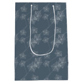 Schattige Halloween spiderweb op grijs, op maat Medium Cadeauzakje (Achterkant)