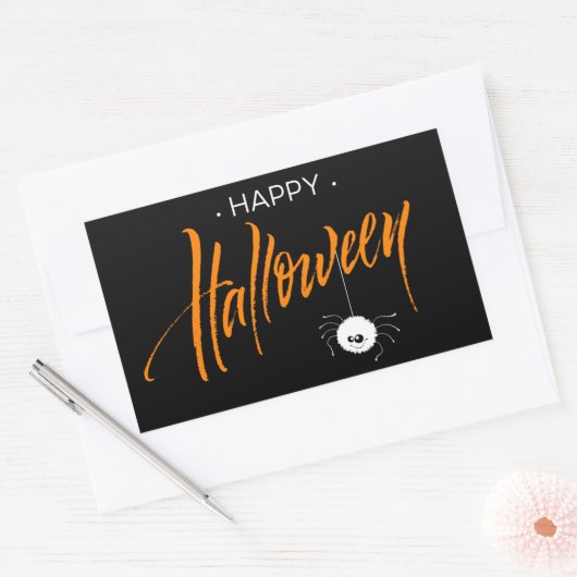Schattige Halloween Spin Rechthoekige Sticker (Envelop)