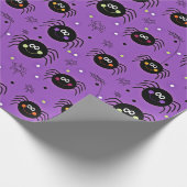 Schattige Halloween Spinnen Cadeaupapier (Hoek)