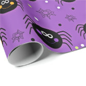 Schattige Halloween Spinnen Cadeaupapier (Rol Hoek)