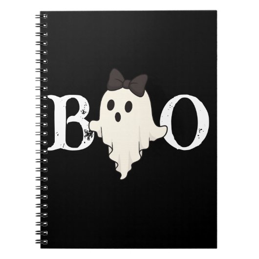Schattige Halloween Spiral Notitieboek - "Boo" Gho (Voorkant)