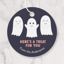 Schattige Halloween-spoken - Hier is een traktatie Bedankjes Labels