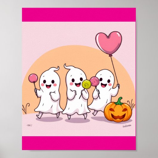 Schattige Halloween-spoken met Snoep Poster (Voorkant)