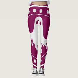 Schattige Halloween spookachtige geest oranje & wi Leggings