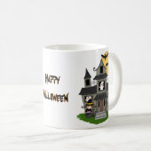 Schattige Halloween spookhuis en kleine heks mok (Voorkant rechts)