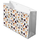 Schattige Halloween spookpatroon – Spooky Black Ca Groot Cadeauzakje (Voorkant Gekanteld)