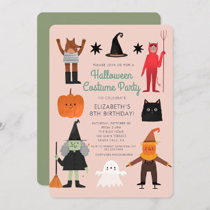 Schattige Halloween Spooktacular Costume Verjaarda Kaart