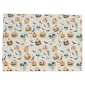 Schattige Halloween Spooky Ghost Skull Bat Groot Cadeauzakje (Achterkant)