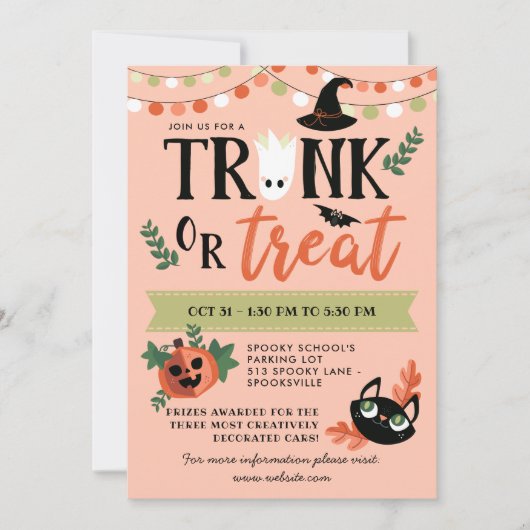 Schattige Halloween-stamppentoonstelling op afstan Kaart (Voorkant)