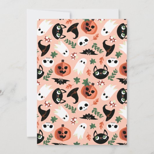 Schattige Halloween-stamppentoonstelling op afstan Kaart (Achterkant)