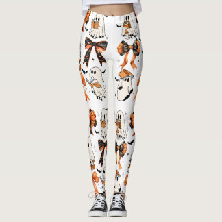 Schattige Halloween strikken geesten lezen Leggings