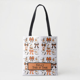 Schattige Halloween strikken geesten lezen  Tote Bag