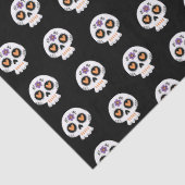 Schattige Halloween Sugar Skull Pattern Tissuepapier (Detail)