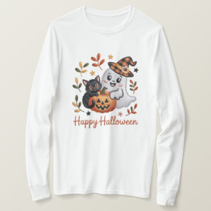 Schattige Halloween T-shirt – grillig borduurwerk
