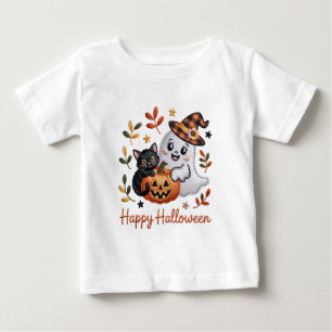 Schattige Halloween T-shirt – grillig borduurwerk