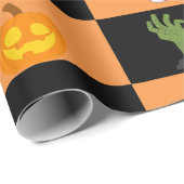 Schattige Halloween-tekenpatroon Cadeaupapier (Rol Hoek)