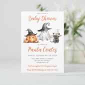 Schattige Halloween thema Baby shower Kaart (Staand voorkant)