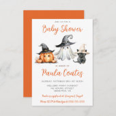 Schattige Halloween thema Baby shower Kaart (Voorkant / Achterkant)