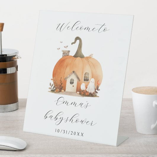 Schattige Halloween thema Baby shower welkom Reclamebord Met Voetstuk (Insitu)