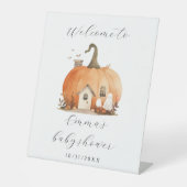 Schattige Halloween thema Baby shower welkom Reclamebord Met Voetstuk (Voorkant)