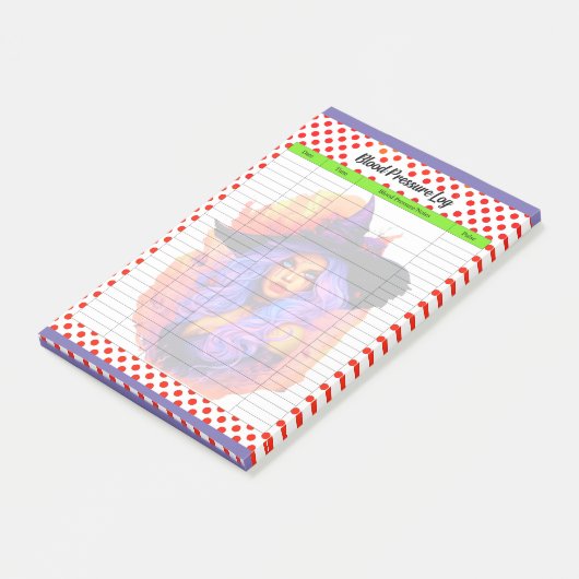 Schattige Halloween thema- Bloeddruk Log Post-it® Notes (Schuin)