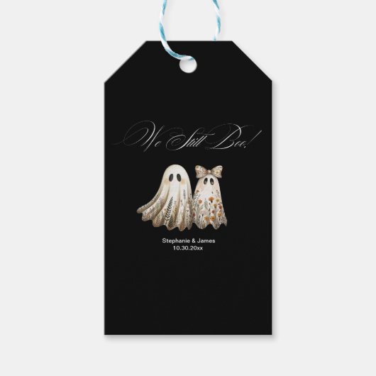 Schattige Halloween-thema bruiloft Jubileum Cadeaulabel (Voorkant)