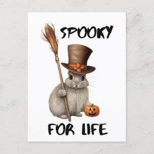 Schattige Halloween-thema konijnenontwerp Feestdagenkaart
