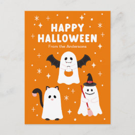Schattige Halloween Trick or treat Ghosts Briefkaart