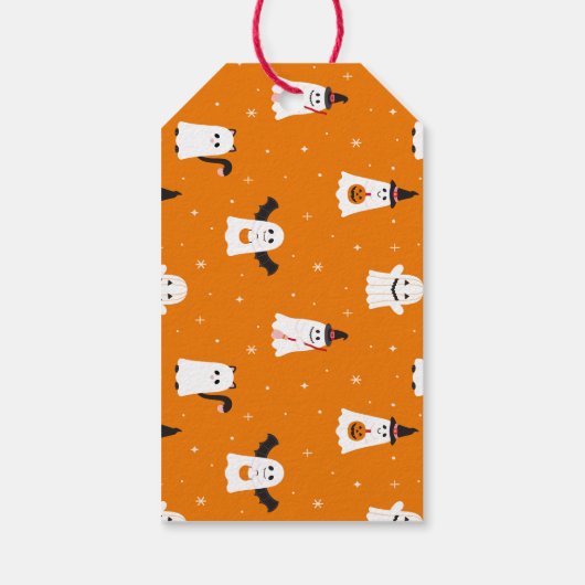 Schattige Halloween Trick or treat Ghosts Cadeaulabel (Achterkant)