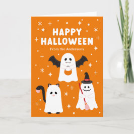 Schattige Halloween Trick or treat Ghosts Kaart