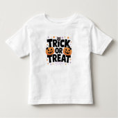 Schattige Halloween Trick or treat T-shirt met pom (Voorkant)