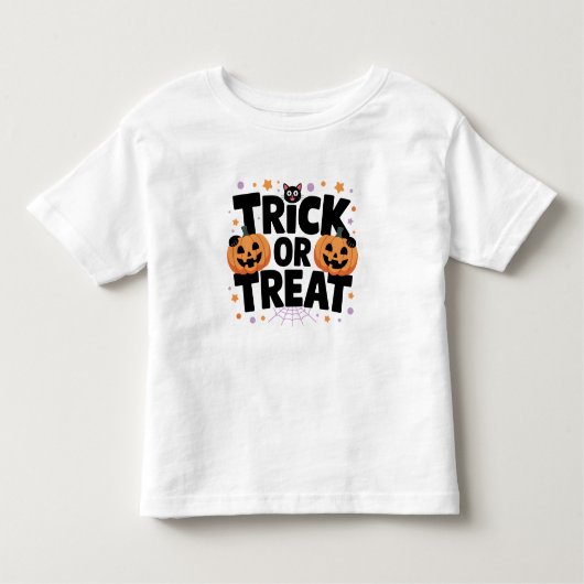Schattige Halloween Trick or treat T-shirt met pom (Voorkant)