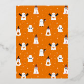 Schattige Halloween-truc of het behandelen van spo Folie Uitnodiging (Achterkant)