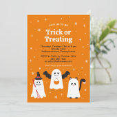 Schattige Halloween-truc of het behandelen van spo Kaart (Staand voorkant)