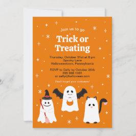 Schattige Halloween-truc of het behandelen van spo Kaart