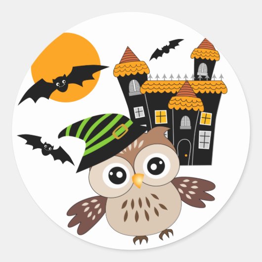 Schattige Halloween Uil Stickers (Voorkant)