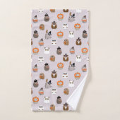 Schattige Halloween Uilen Patroon Bad Handdoek (Handdoek)