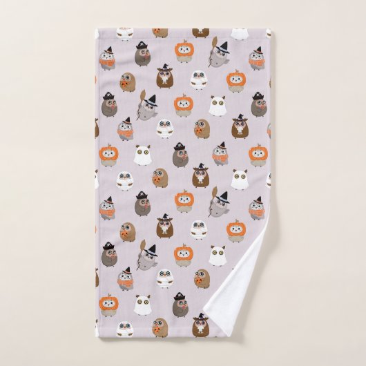 Schattige Halloween Uilen Patroon Bad Handdoek (Handdoek)