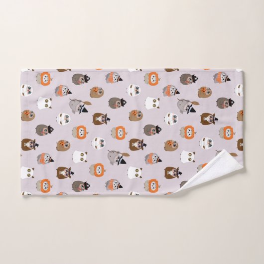 Schattige Halloween Uilen Patroon Bad Handdoek (Handdoek)