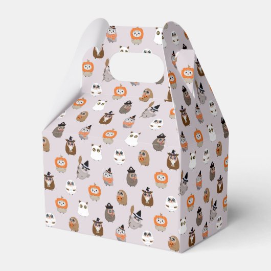 Schattige Halloween Uilen Patroon Bedankdoosjes (Achterkant)